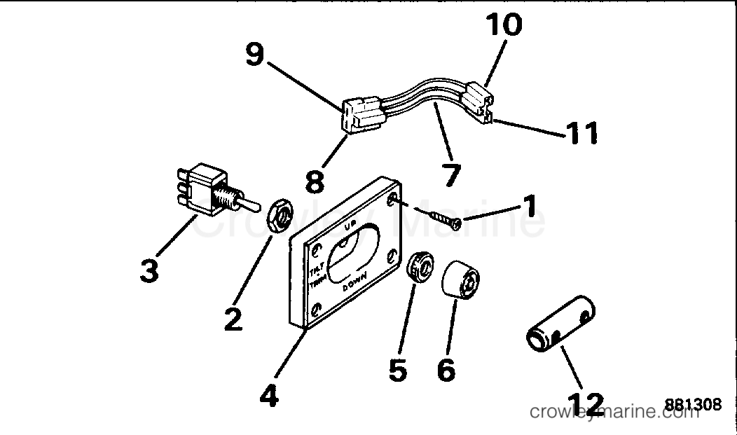 1992 Rigging Parts Accessories - Power Trim & Tilt - TRIM/TILT SWITCH CONVERSION KIT - DUAL ENGINE