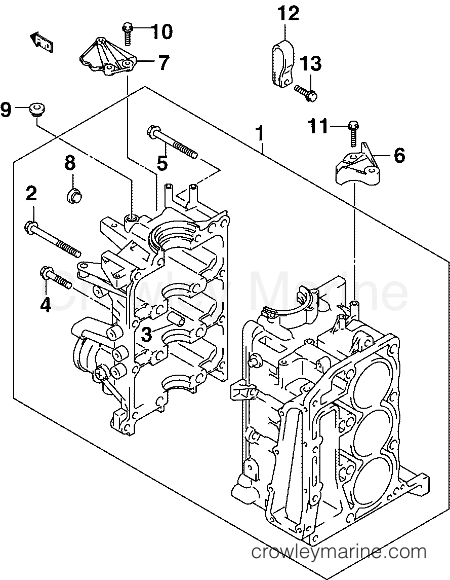 2005 Outboard 30 - J30TEL4SOC - CYLINDER & CRANKCASE