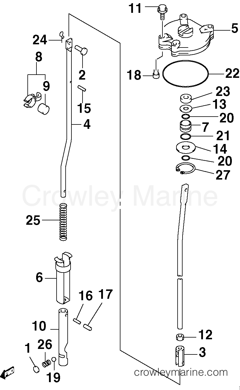 SHIFT ROD LINKAGE - 2002 Outboard 60 J60PL4SNF | Crowley Marine