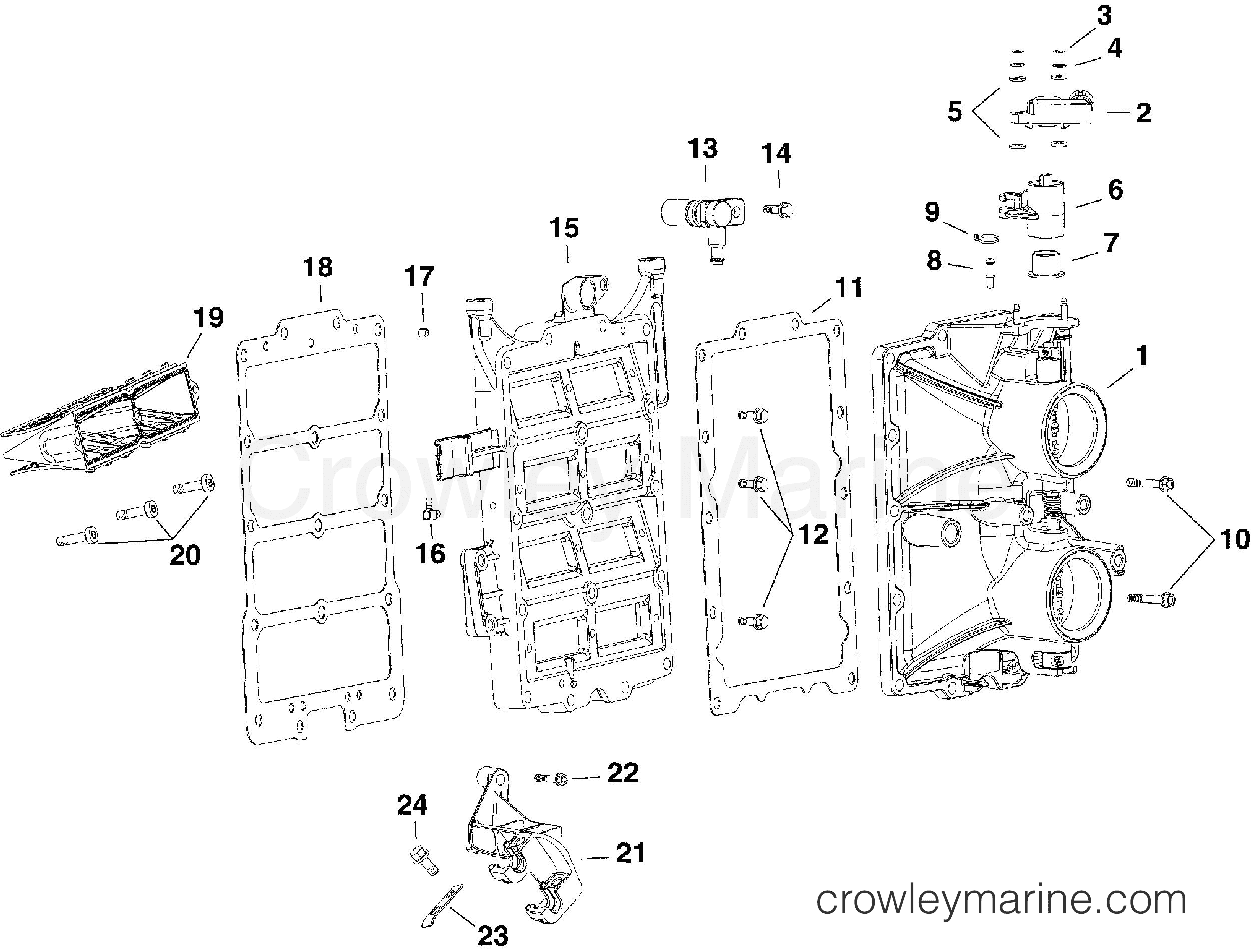 AA Outboard 130 - E130DPXAAA - INTAKE MANIFOLD ASSEMBLY