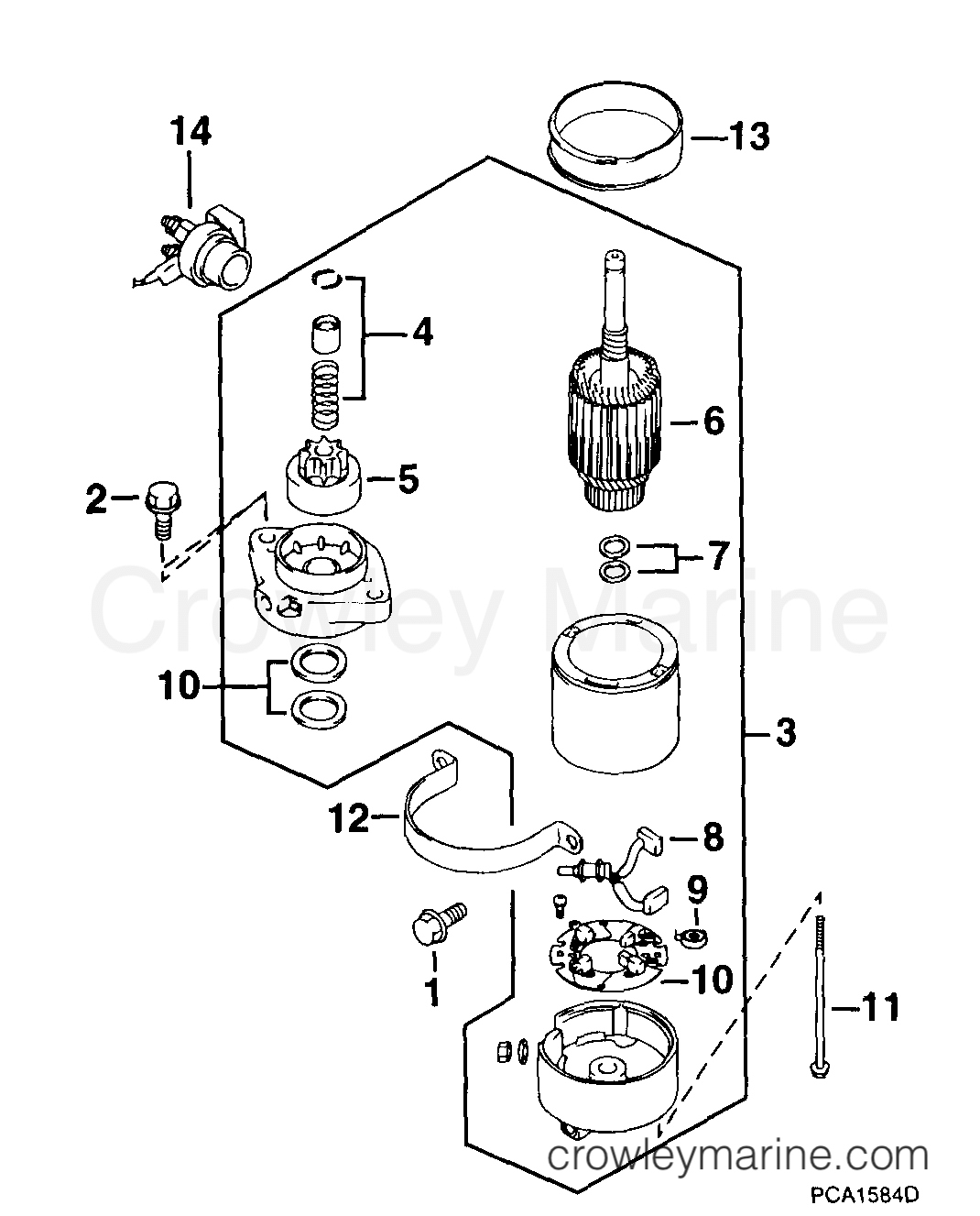 1999 Outboard 40 - E40PL4EES - STARTER MOTOR
