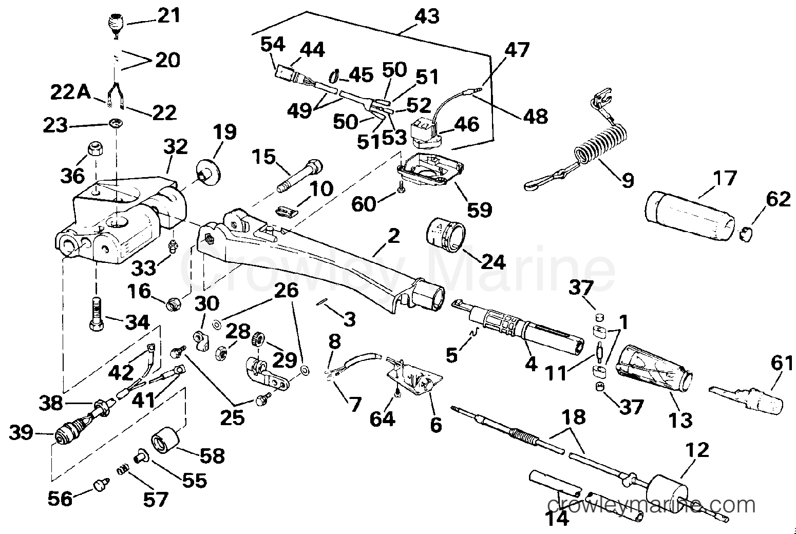 1991 Outboard 85 - J85TTLEIE - STEERING HANDLE