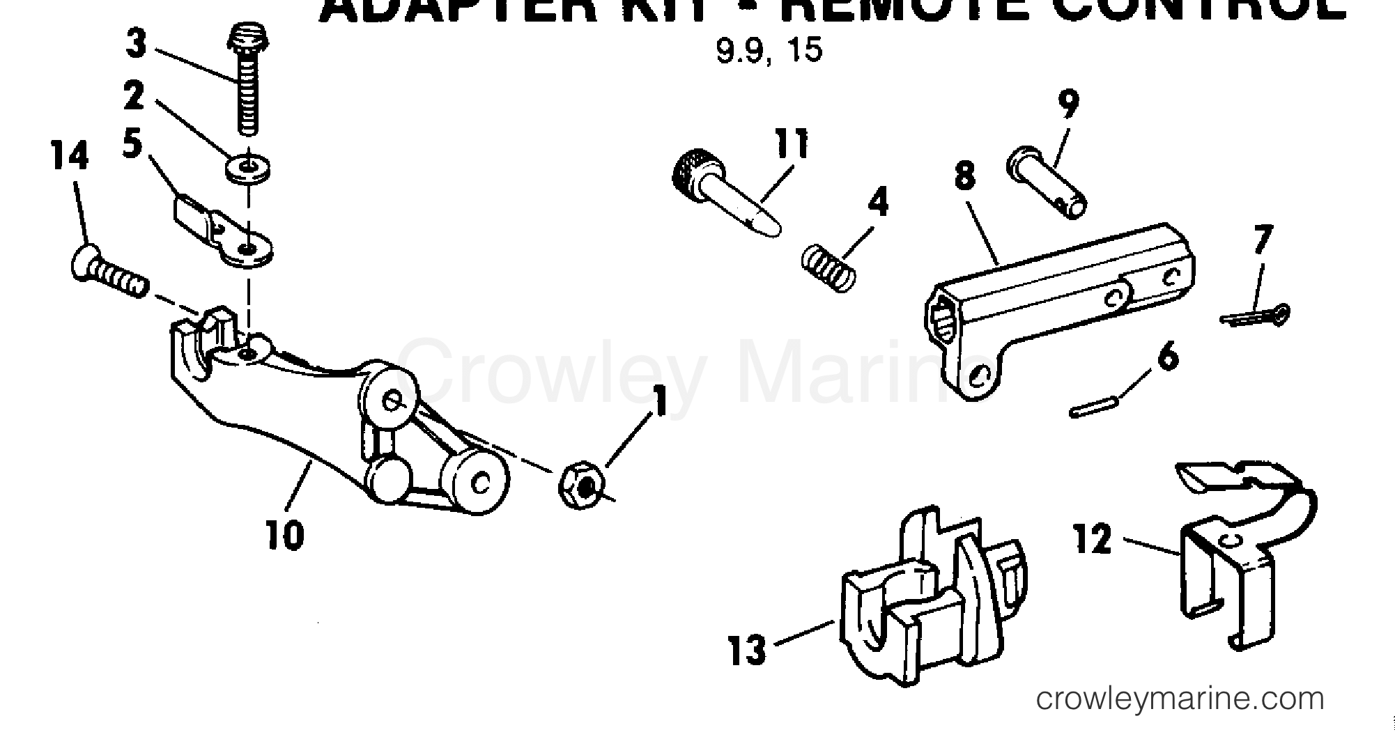 1983 Rigging Accessories - Remote Controls - ADAPTER KIT - REMOTE CONTROL 9.9, 15