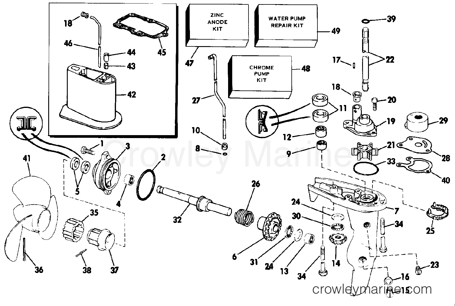 1986 Outboard 4 - J4BRHCDE - GEARCASE