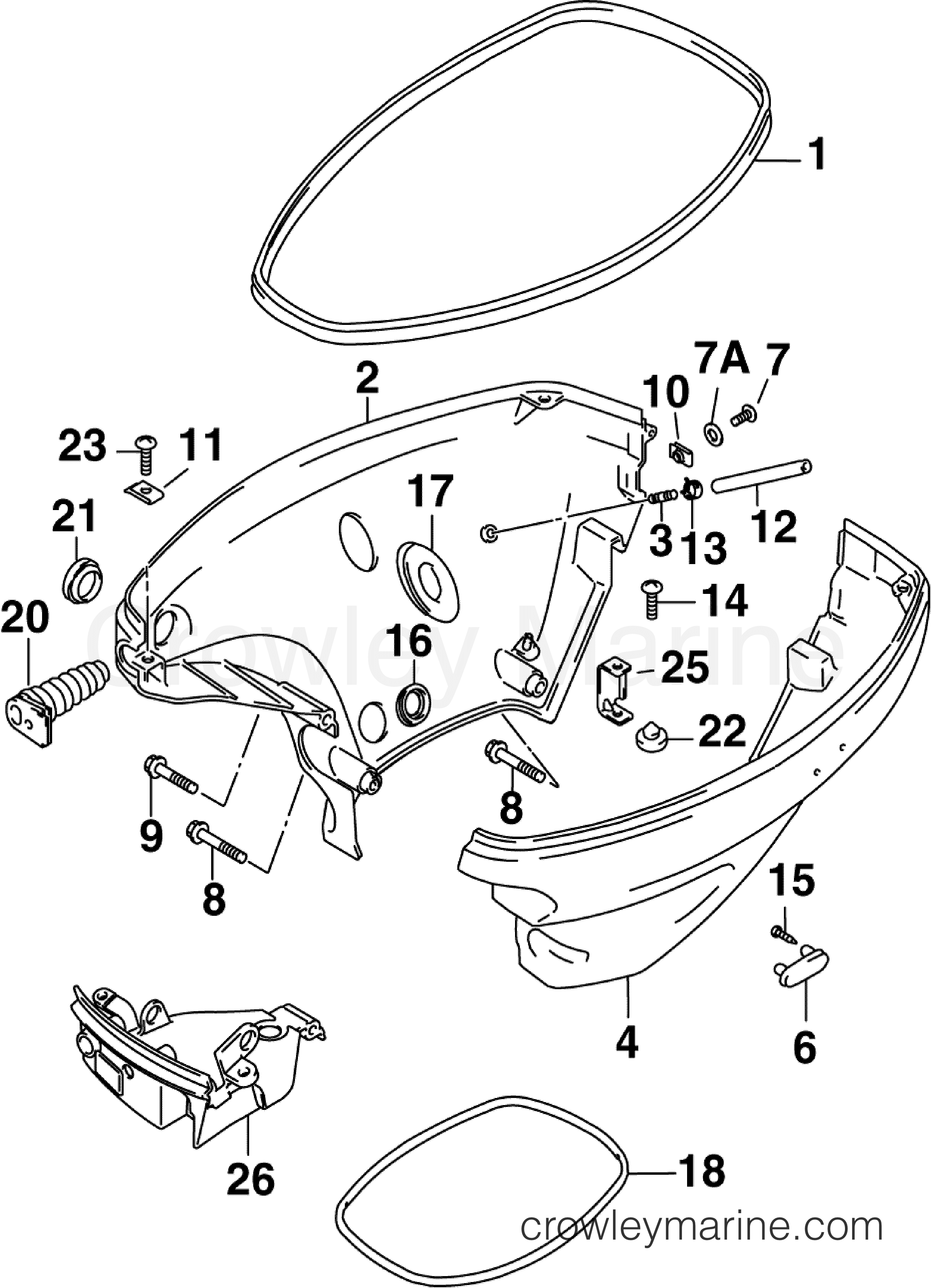 2007 Outboard 10 - J10RL4SUB - LOWER ENGINE COVER
