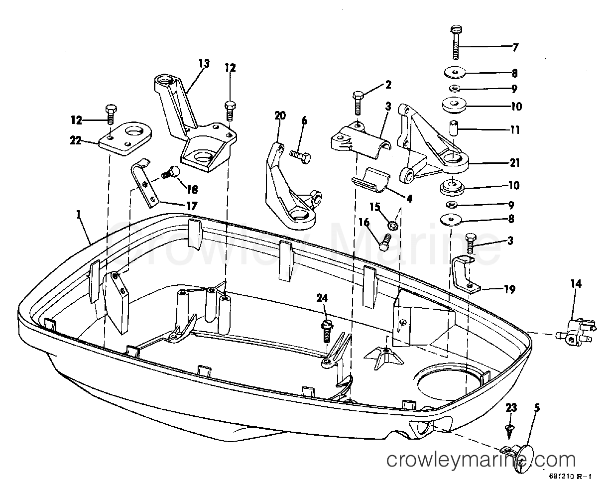 1969 Johnson Outboards 55 - 55ES69A LOWER MOTOR COVER GROUP section