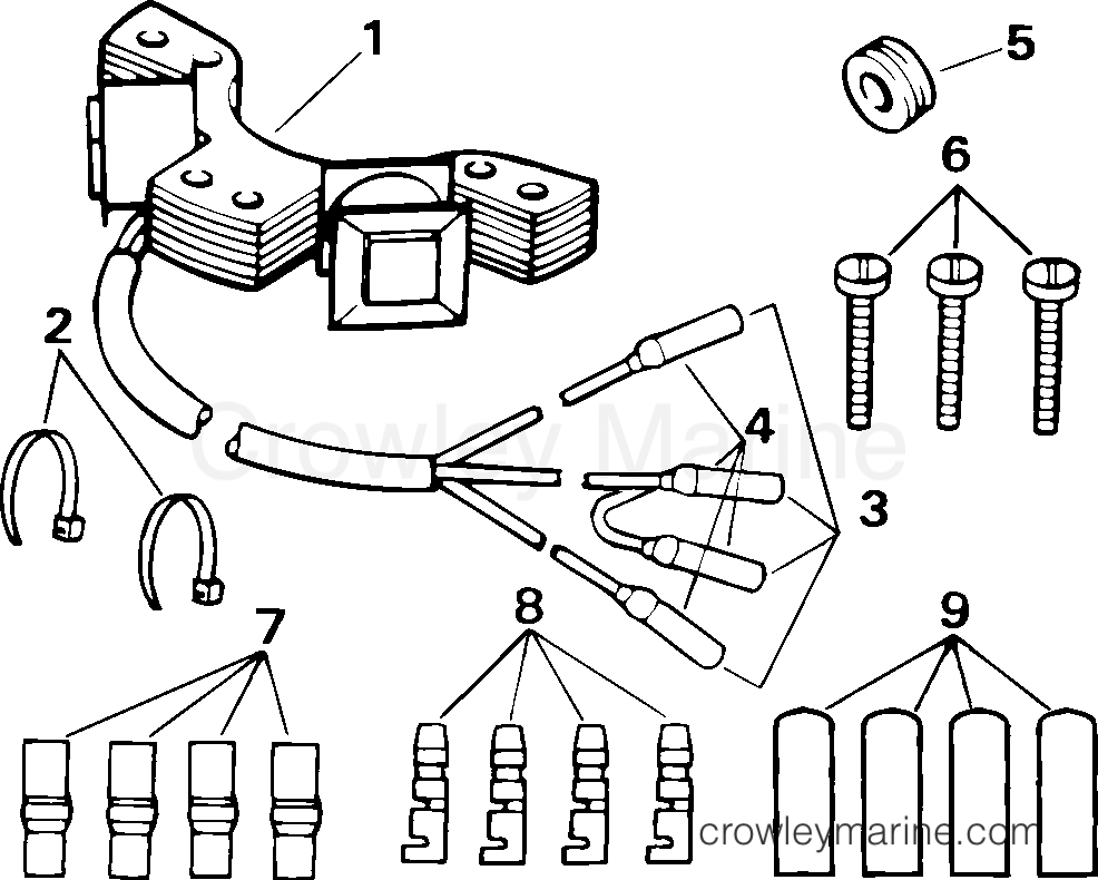 2001-2004 Rigging Accessories - 8 & 9HP 4 Stroke - AC LIGHTING KIT