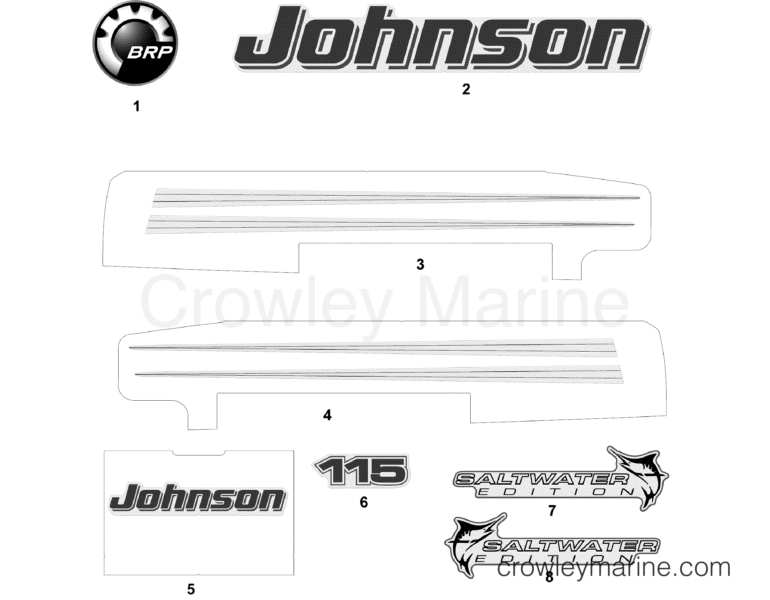 2006 Outboard 115 - J115PLSDA - DECALS WHITE MODELS