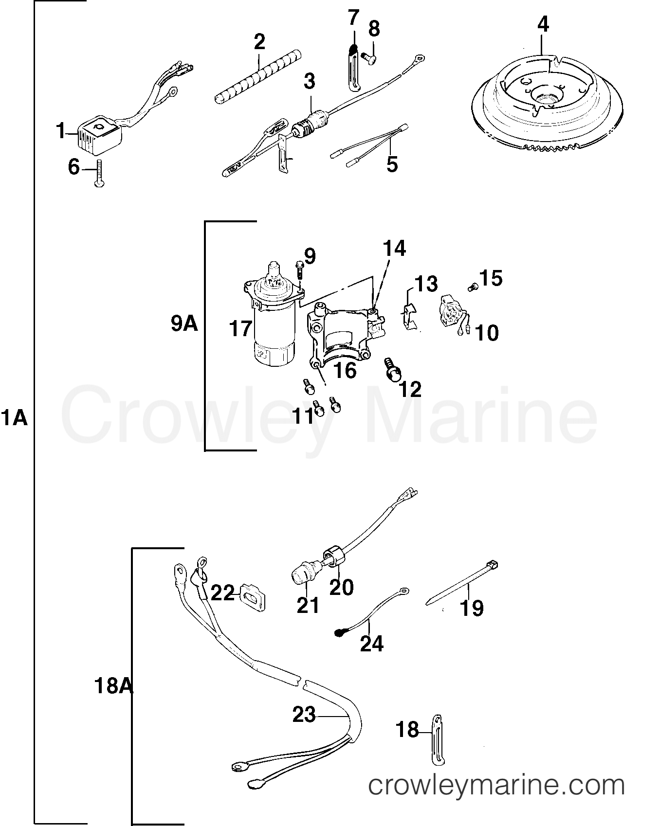 2004 Outboard 10 - J10EL4SRC - ELECTRIC START KIT