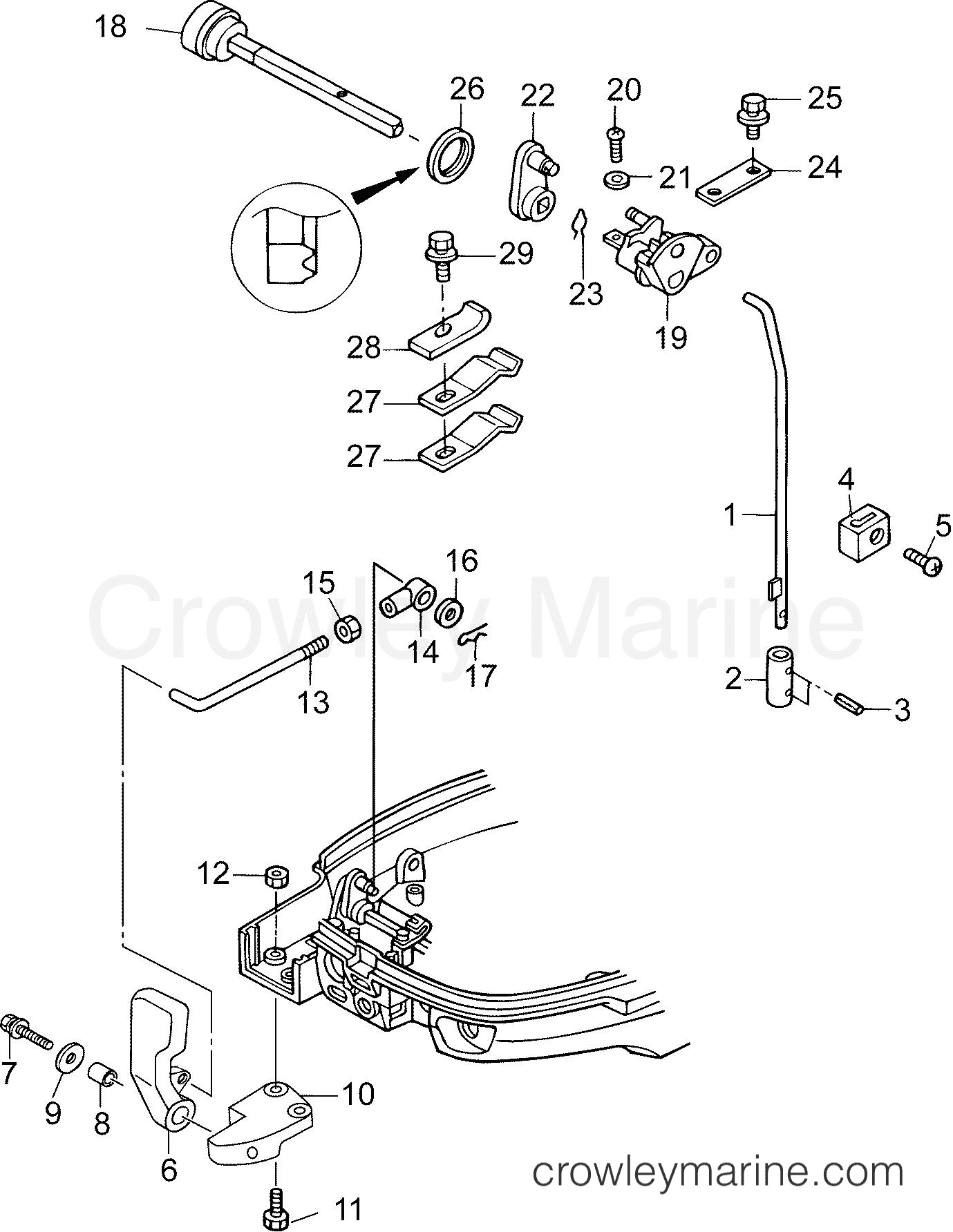 AA Outboard 9.8 PORTABLE - B10RL4AAA - SHIFT LINKAGE (R, TE, TP  MODELS)