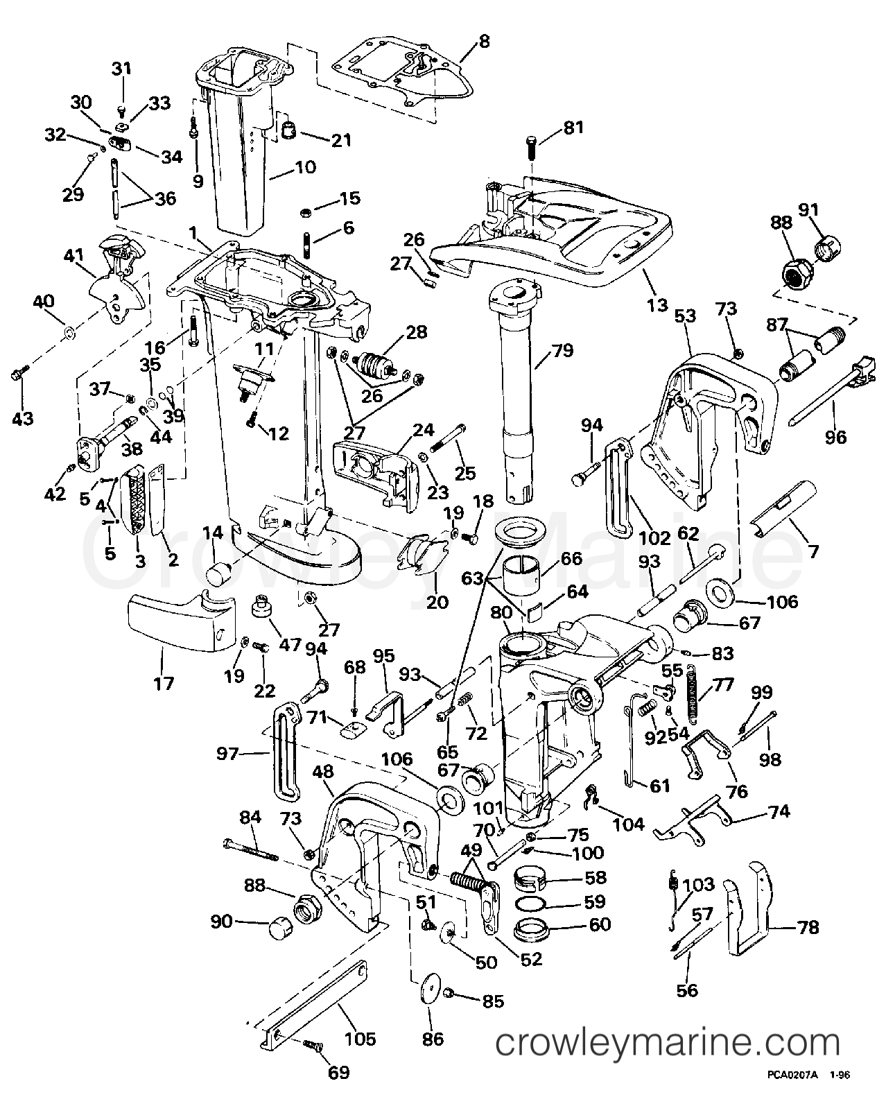 1996 Outboard 20 - E20CREDA - MIDSECTION