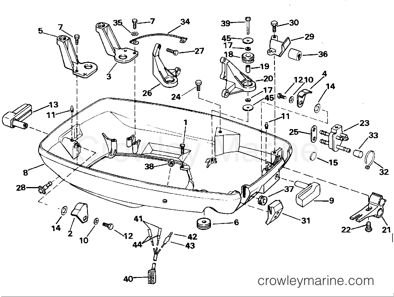 1995 Outboard 60 - J60TTLEOC - LOWER ENGINE COVER