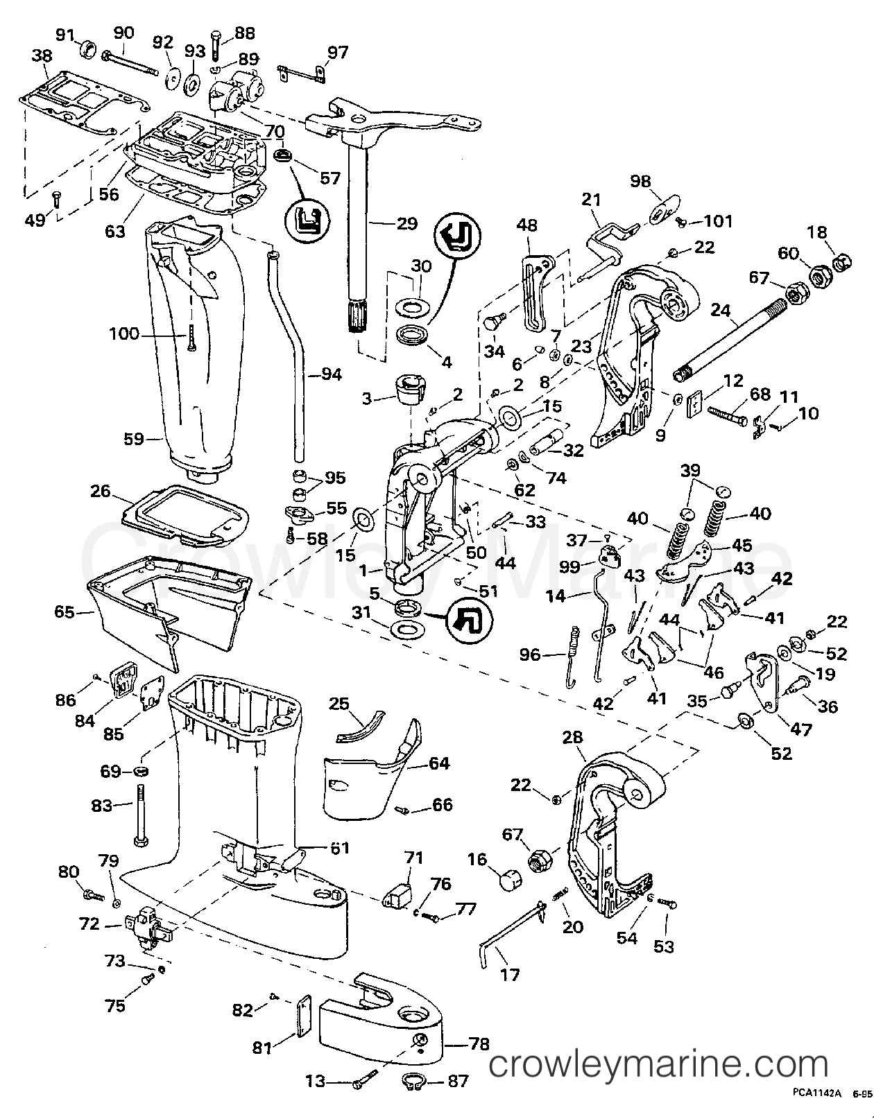 1997 Outboard 55 - HJ55WMLZ - MIDSECTION