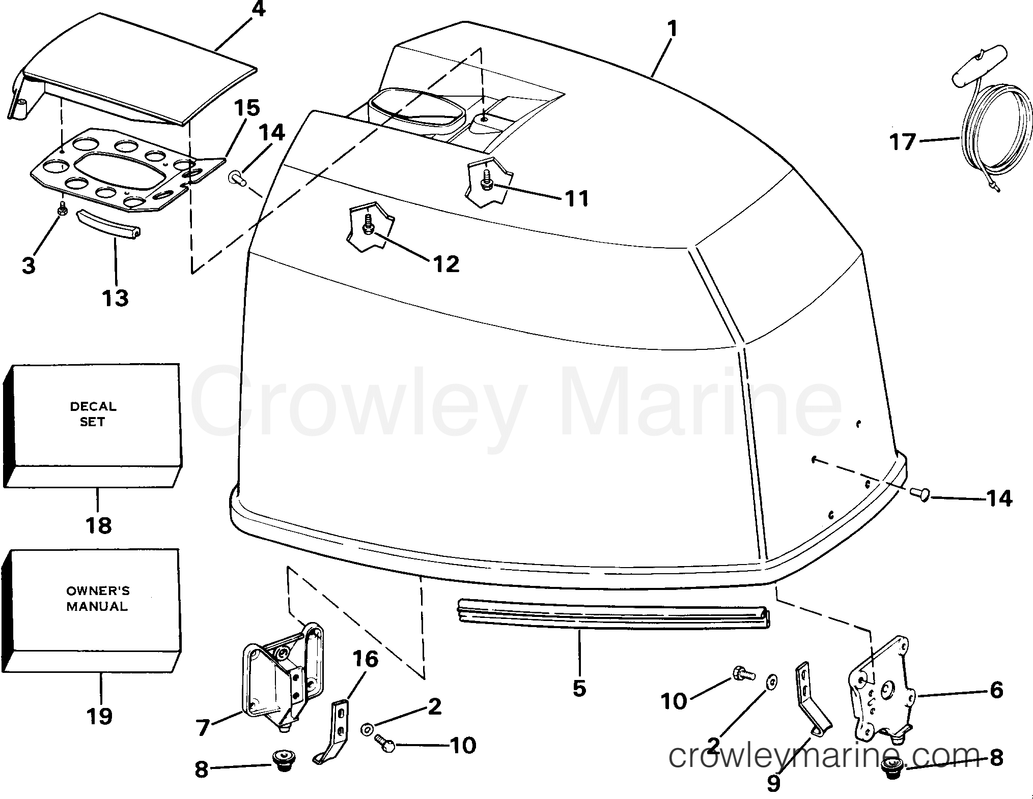 1985 Outboard 155 - E155WTXCOC - ENGINE COVER