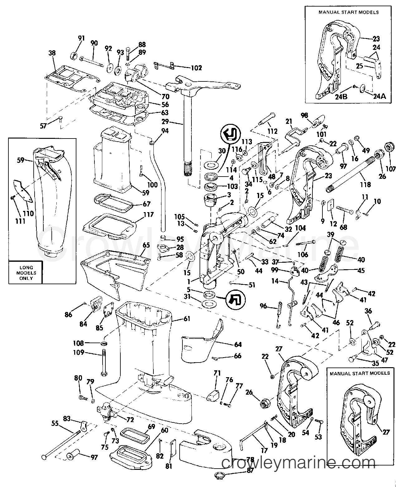 1986 Outboard 35 - E35AELCDE - MIDSECTION