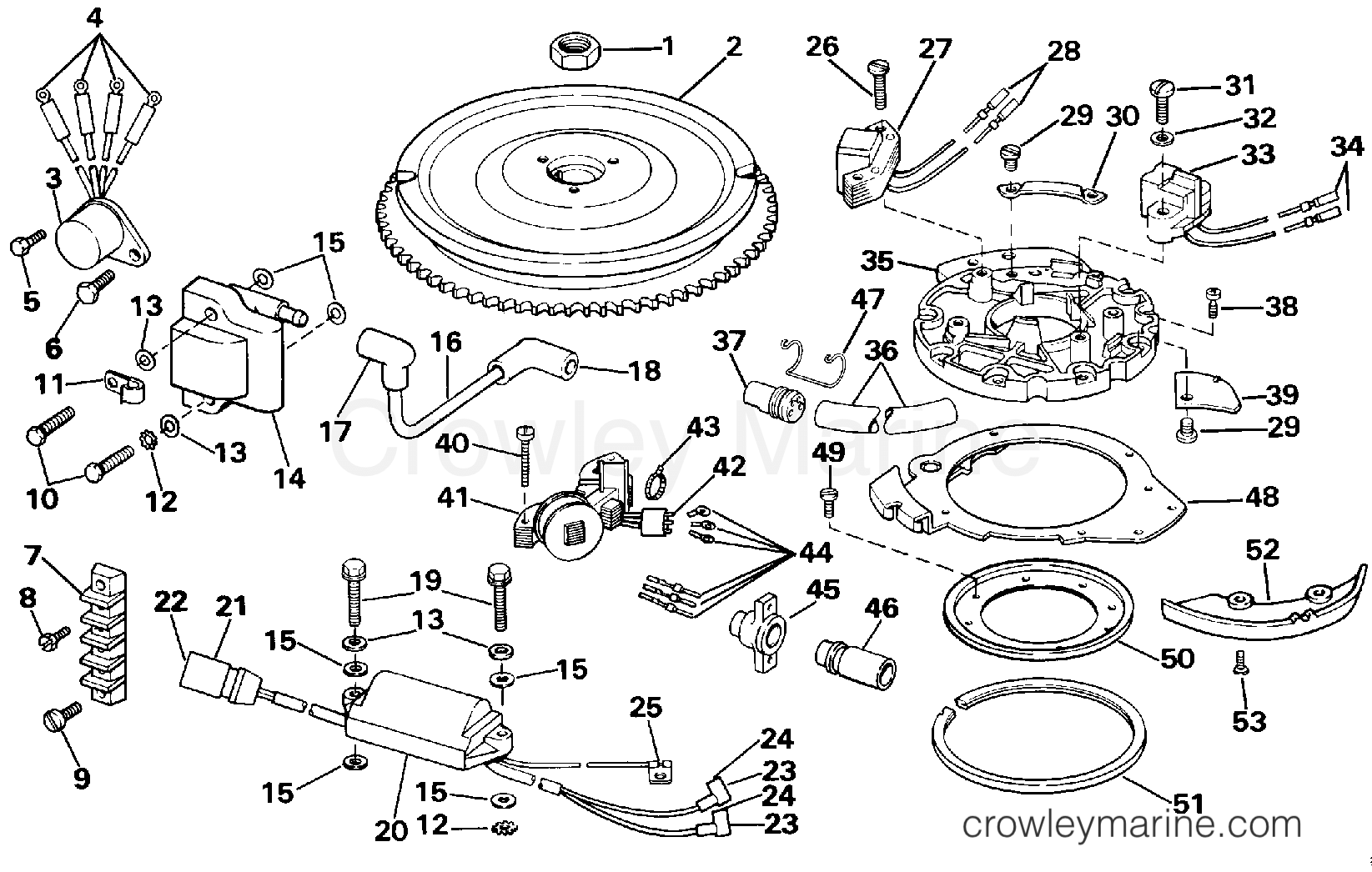 IGNITION 1987 Johnson Outboards 30 J30ECUB Crowley Marine