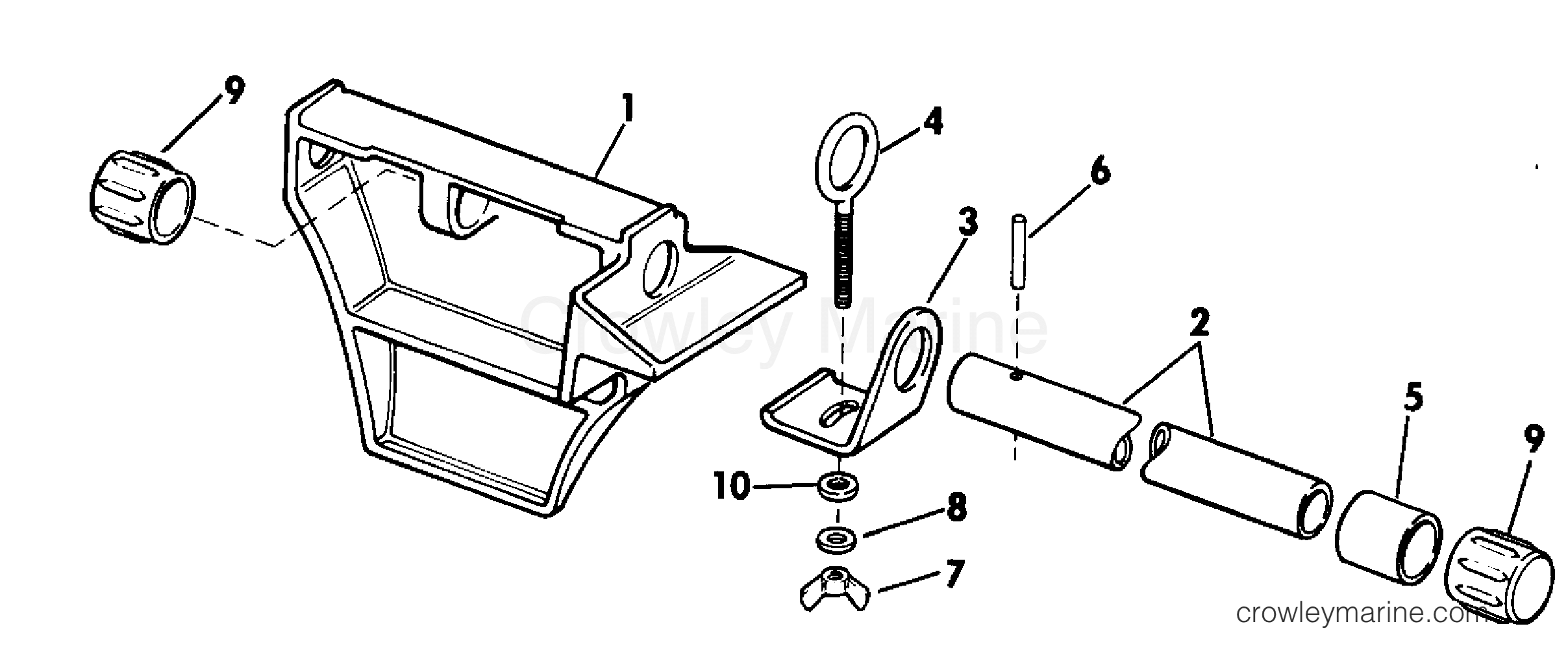 1989 Rigging Accessories - Miscellaneous - CANOE MOTOR BRACKET KIT
