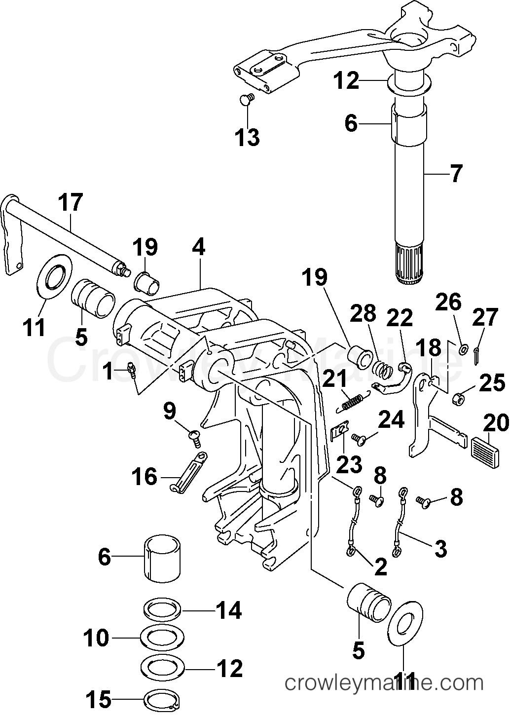 2004 Outboard 90 - BJ90PL4SRC - SWIVEL BRACKET