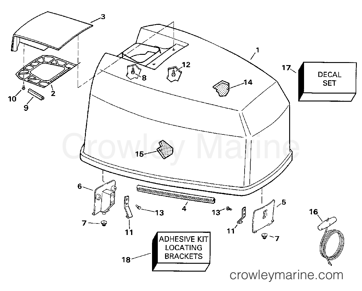 1998 Outboard 125 - SJ125WTPLN - ENGINE COVER