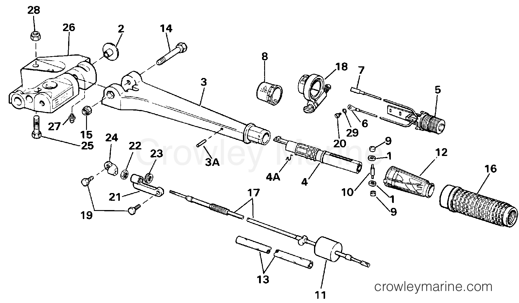 1986 Outboard 65 - J65TELCDR - STEERING HANDLE