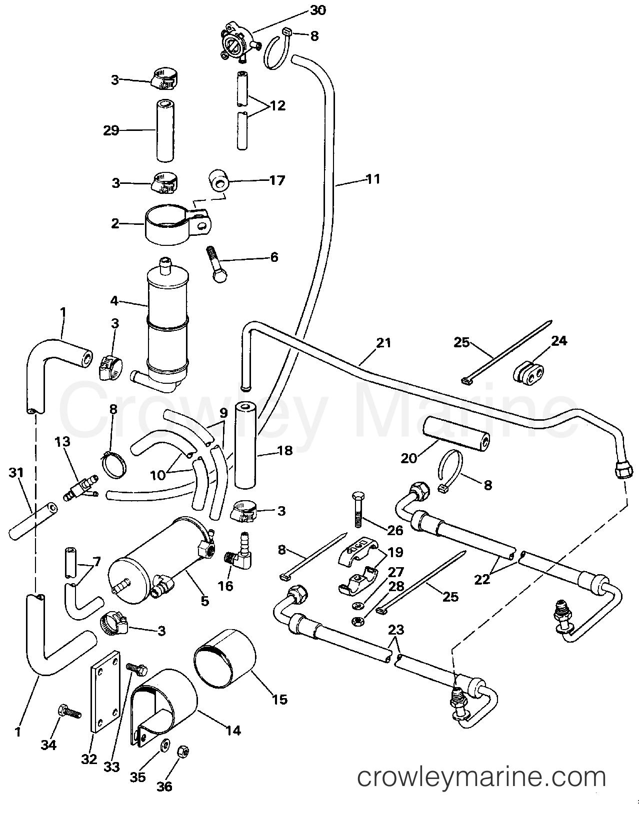 1986 Evinrude Outboards 200 - E200STLCDR POWER STEERING GROUP section