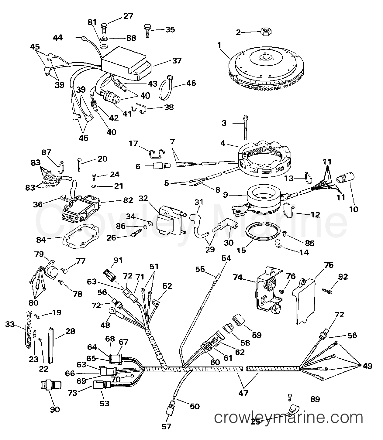 1998 Outboard 90 - J90TSLECM - IGNITION SYSTEM