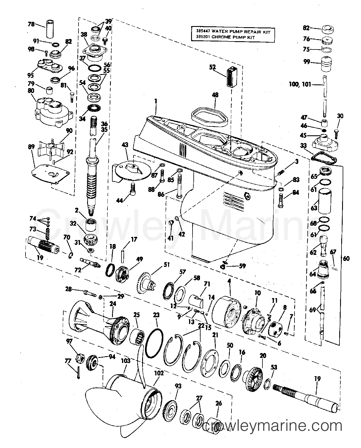 1973 Evinrude Outboards 65 - 65372R - GEARCASE
