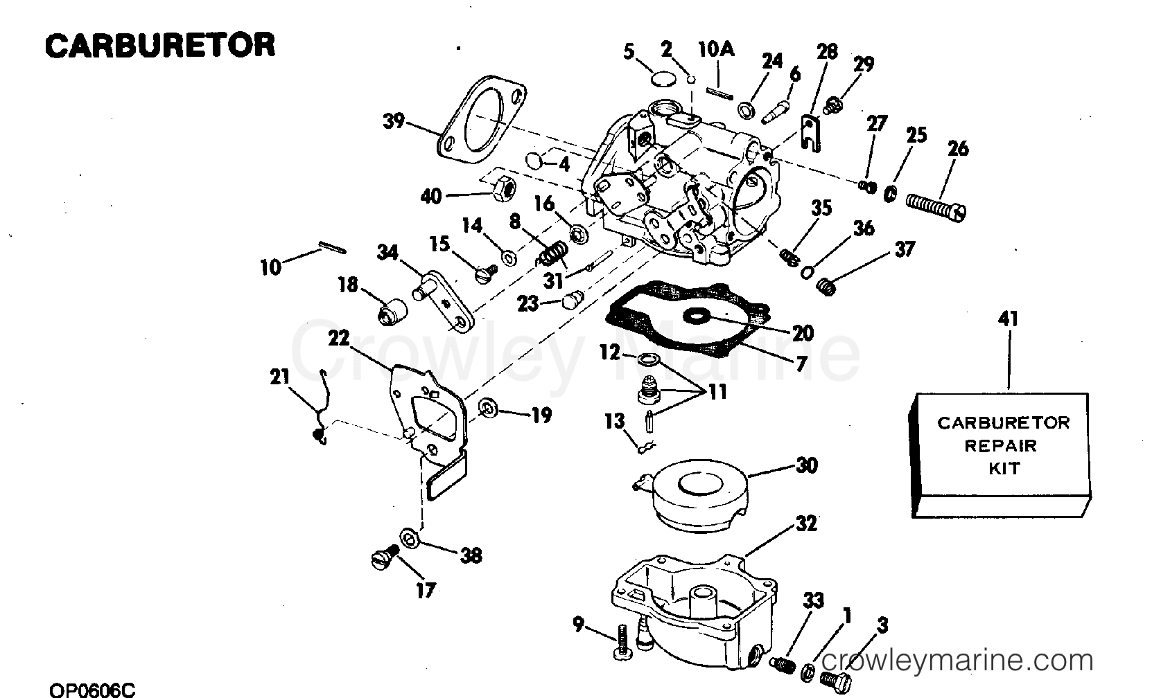 1981 Evinrude Outboards 70 - E70ELCIH CARBURETOR 15 INCH TRANSOM section