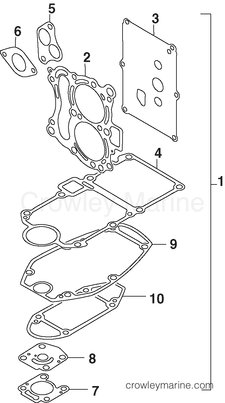 2004 Outboard 10 - J10EL4SRC - GASKET KIT