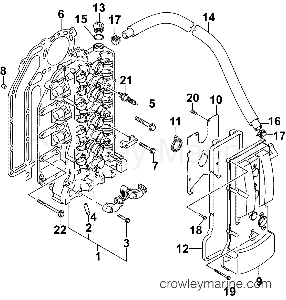 2004 Outboard 140 - J140PL4SRC - CYLINDER HEAD