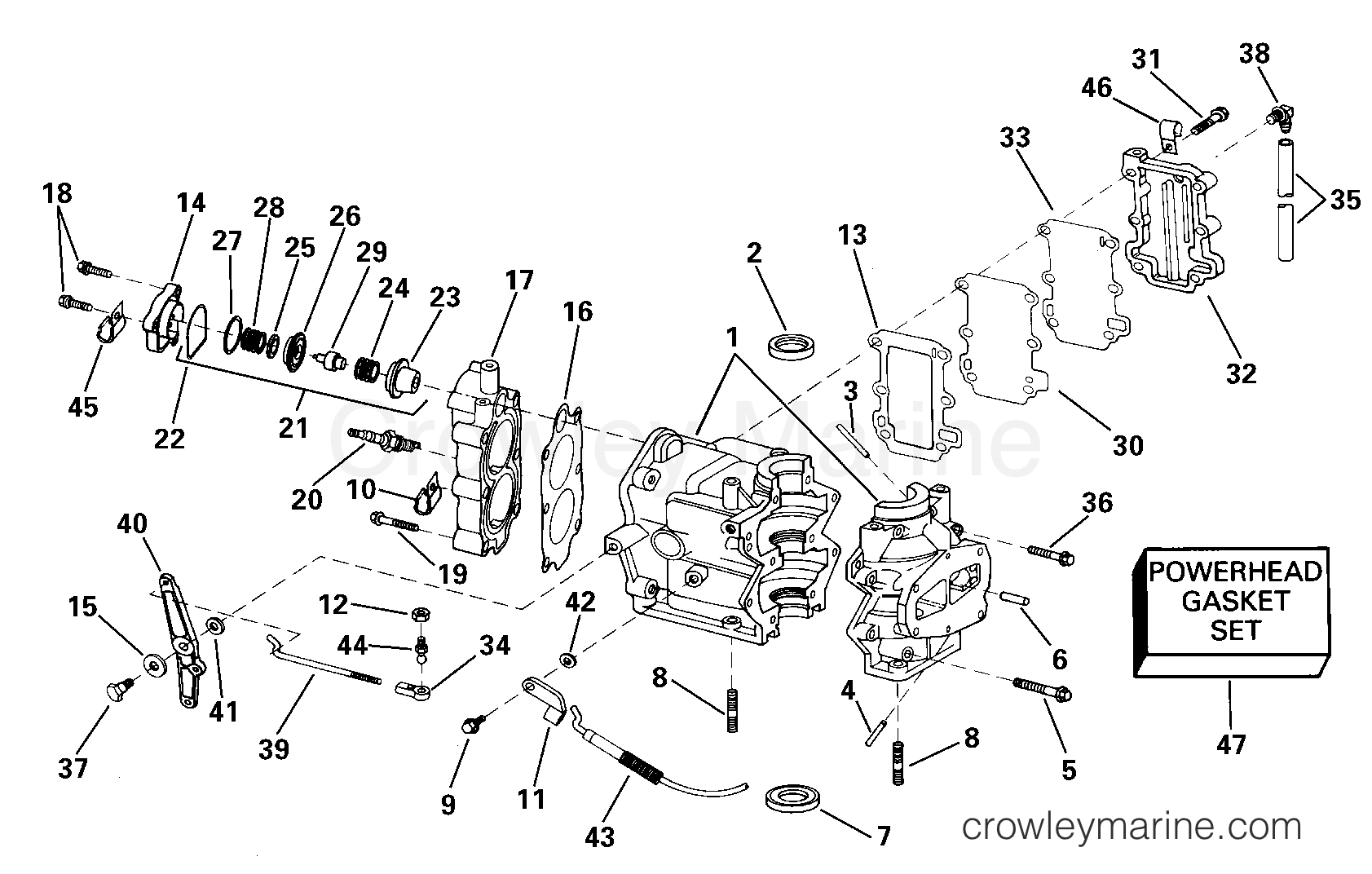 2000 Outboard 8 - J8RSSB - CYLINDER & CRANKCASE