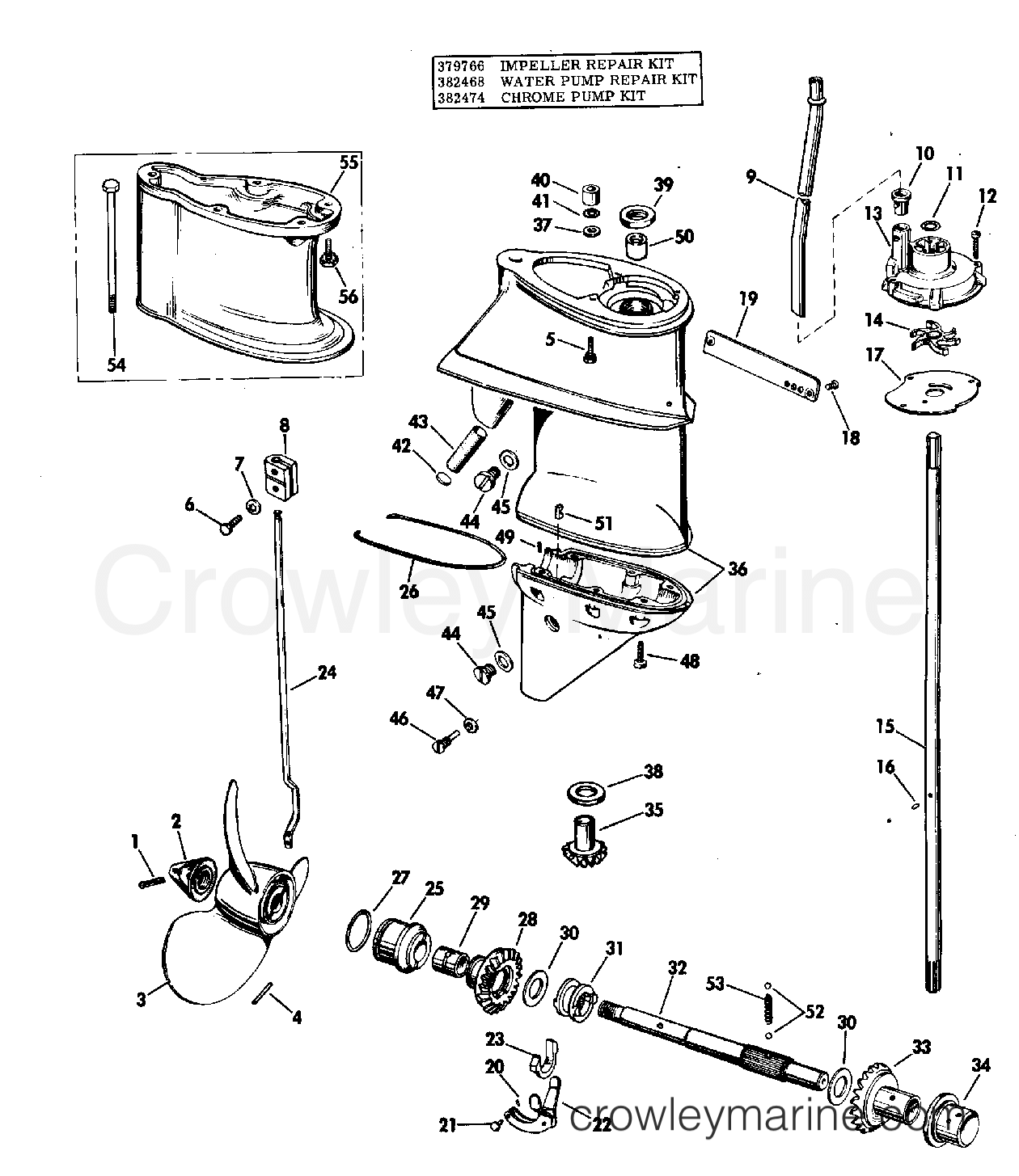 1973 Outboard 25 - 25302A - GEARCASE