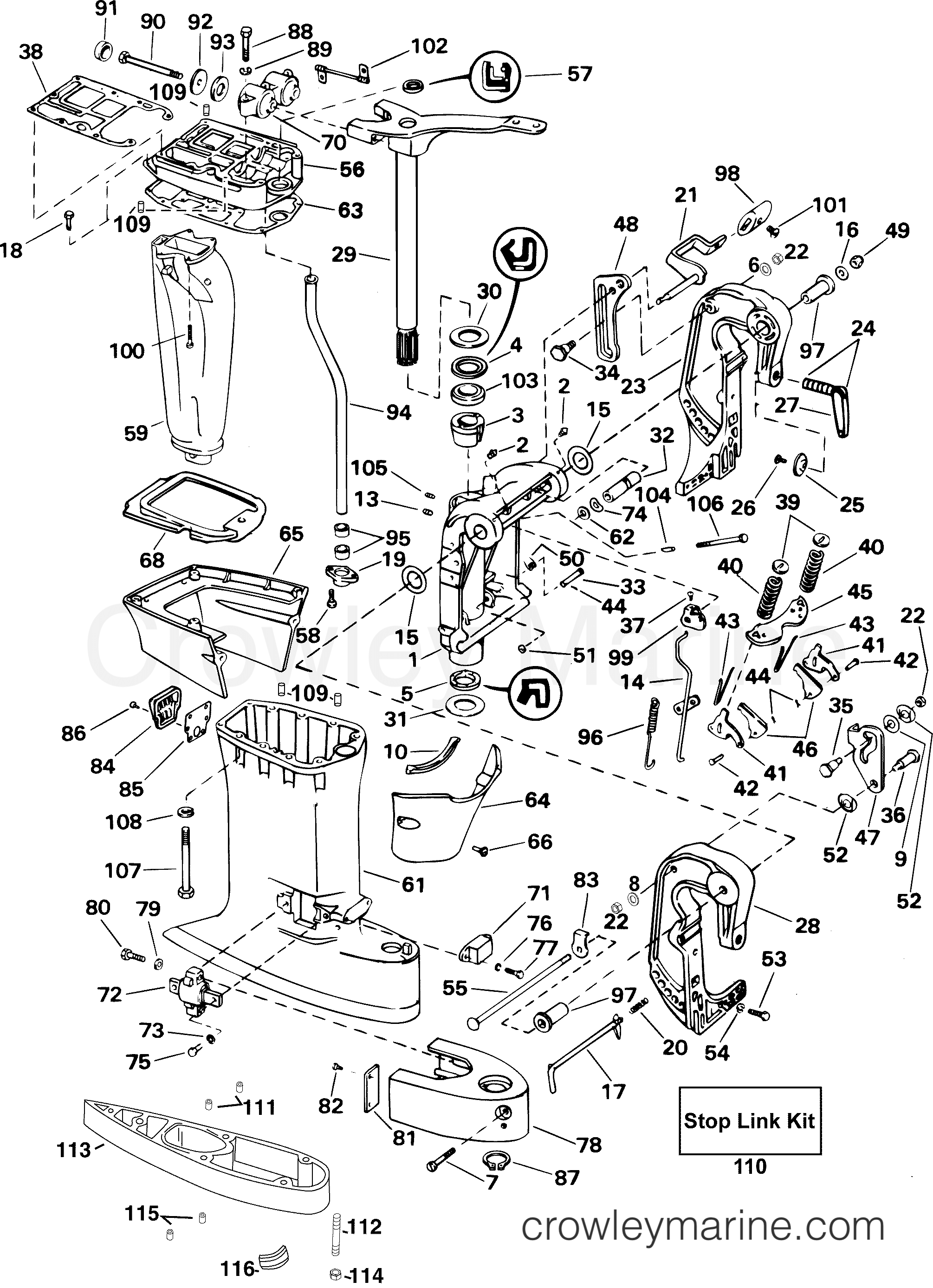 2004 Outboard 55 - J55WRLSRG - MIDSECTION