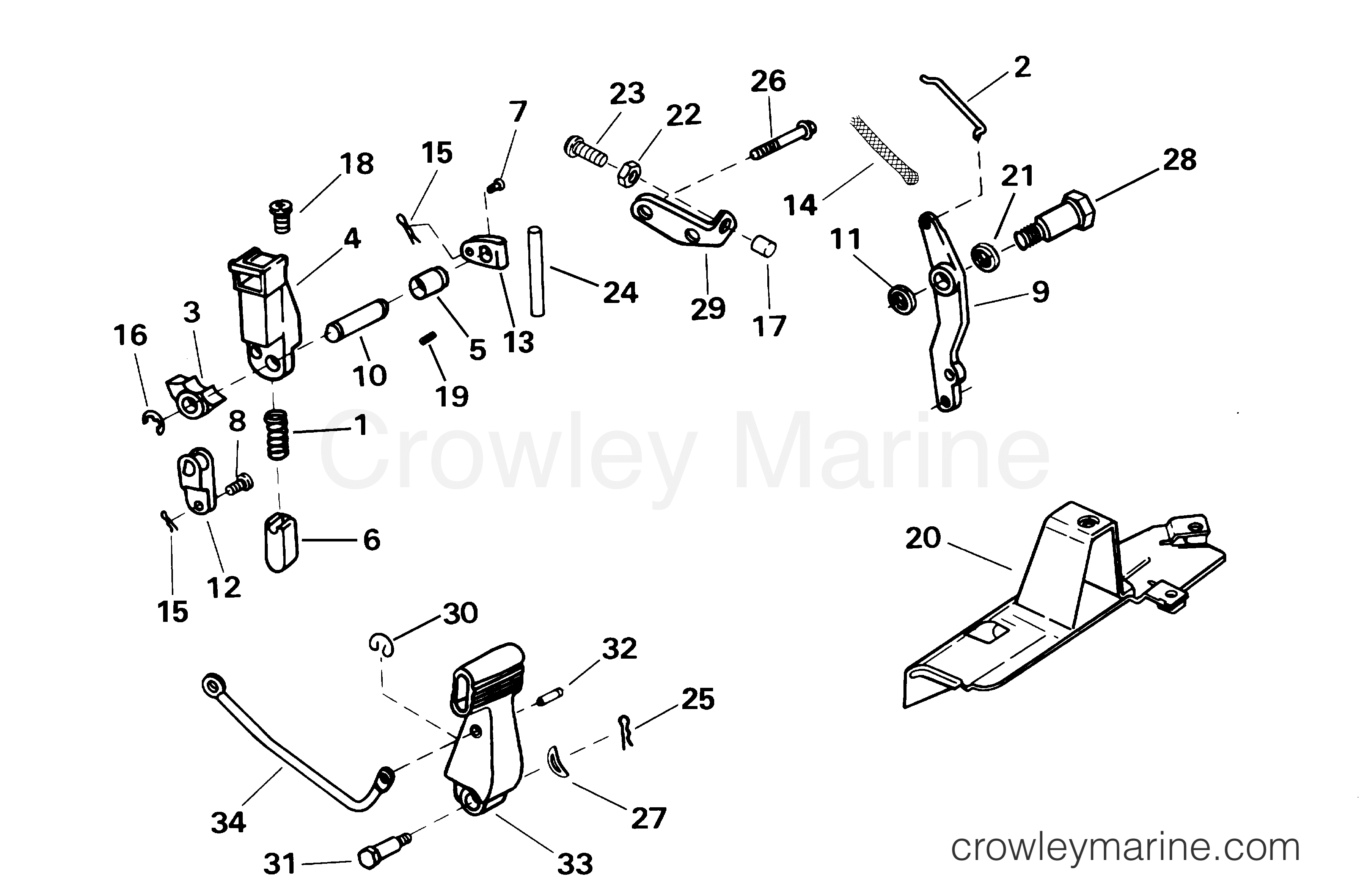 2001 Outboard 8 - E8R4SIE - SHIFT & THROTTLE LINKAGE