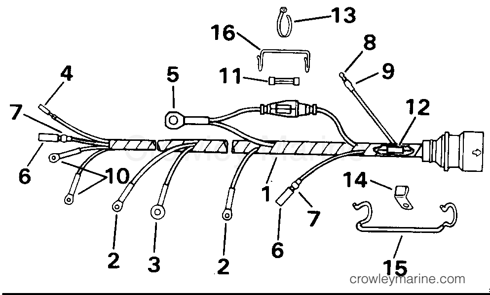 1992 Outboard 25 - J25ELENS - CABLE ASSEMBLY