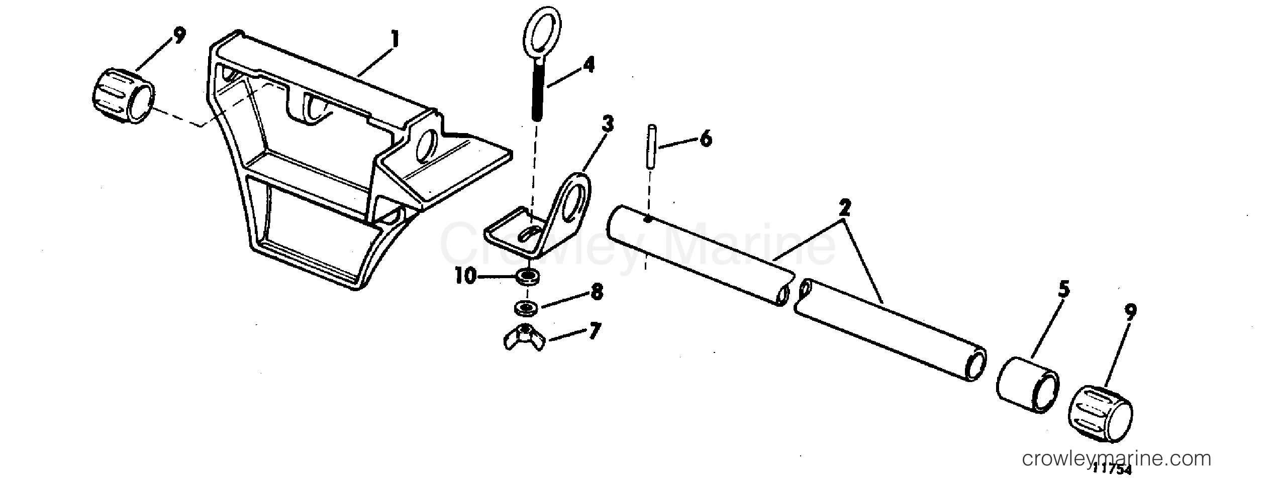 1972 Rigging Accessories - Electrical System - CANOE MOTOR BRACKET KIT
