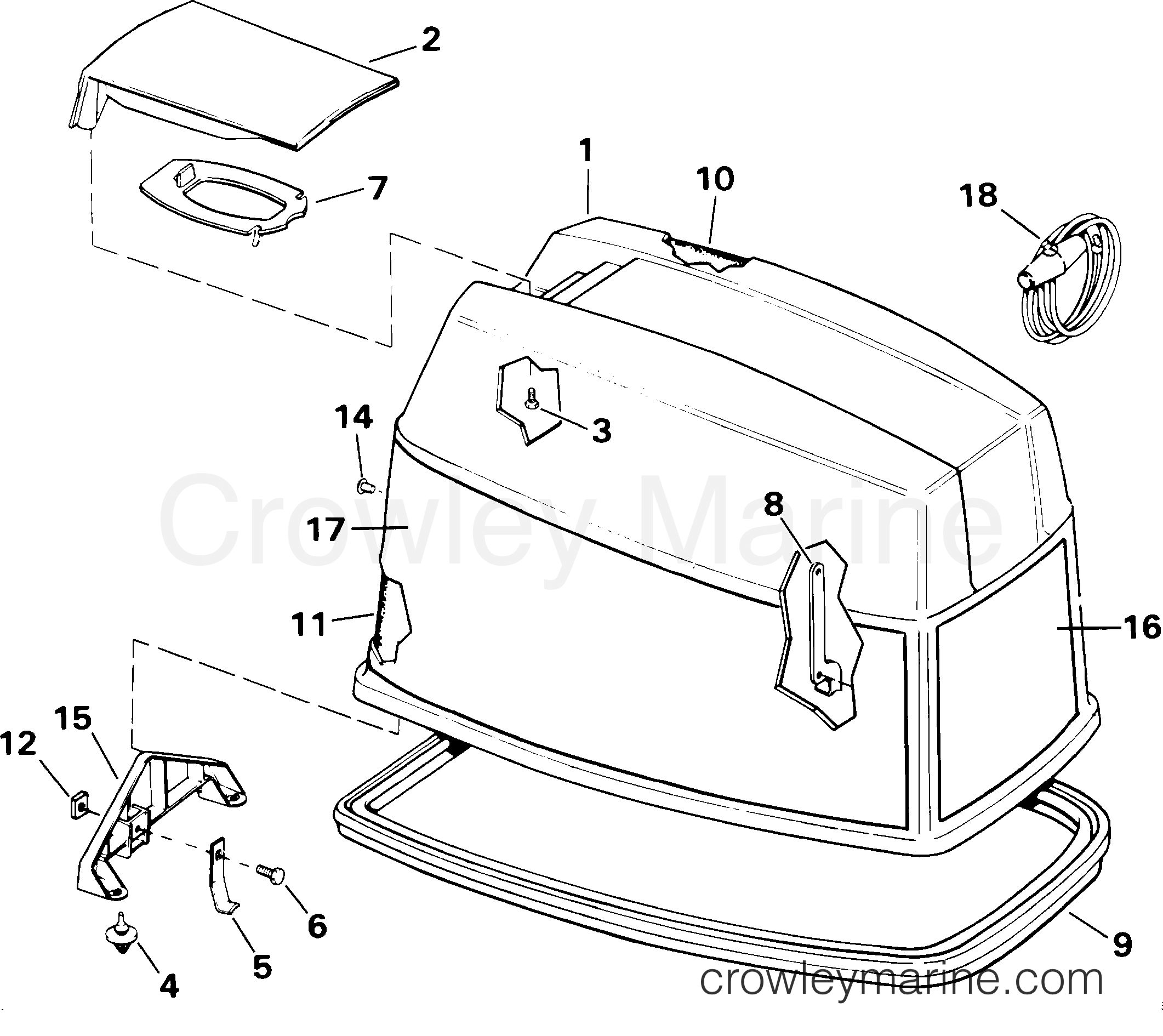 2001 Outboard 60 - J60PLSID - ENGINE COVER