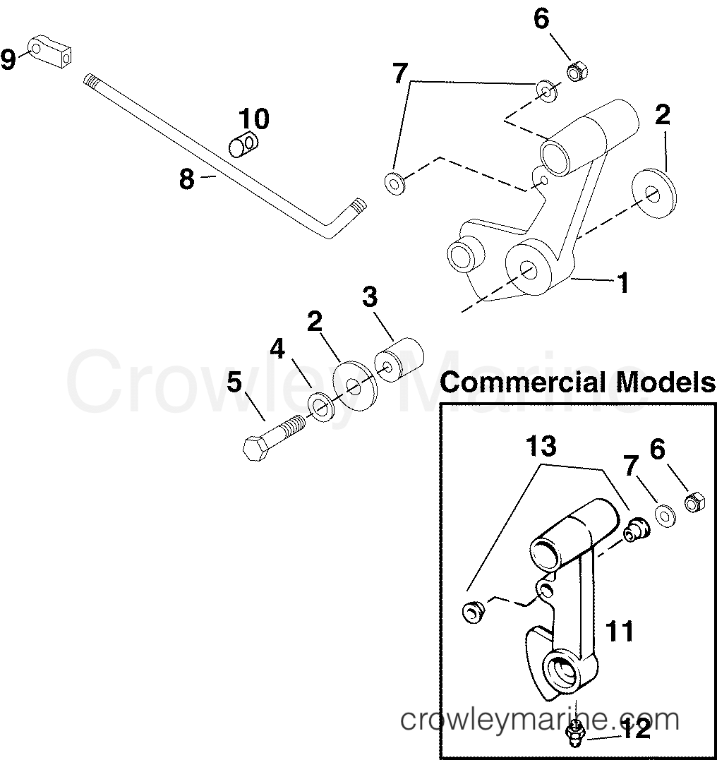 2005 Outboard 60 - E60WDRYSOS - SHIFT LEVER & LINKAGE