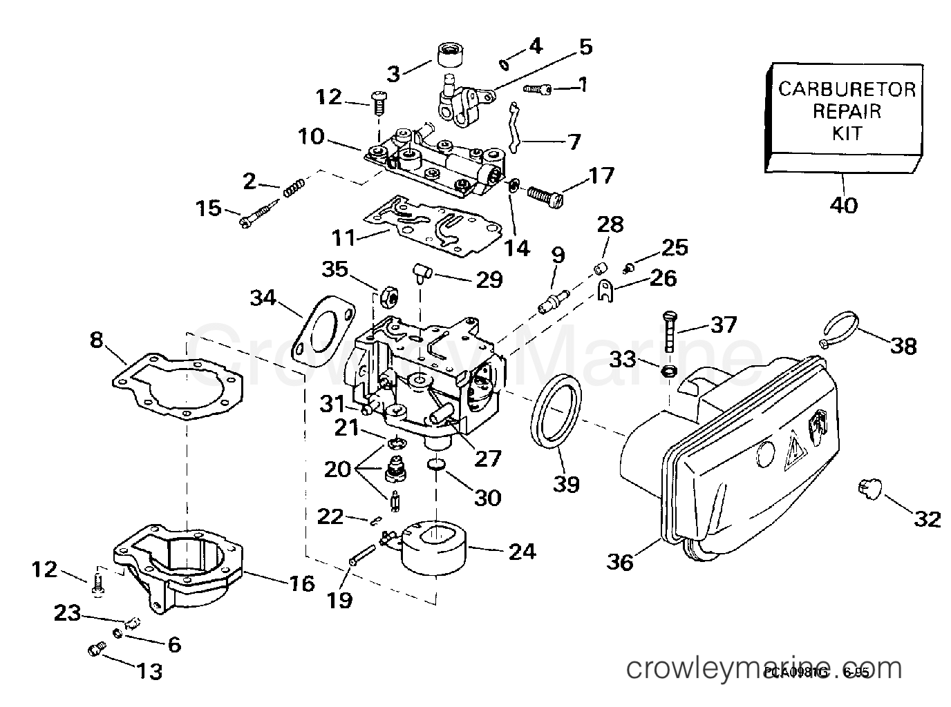 1998 Outboard 9.9 - J10EECC - CARBURETOR