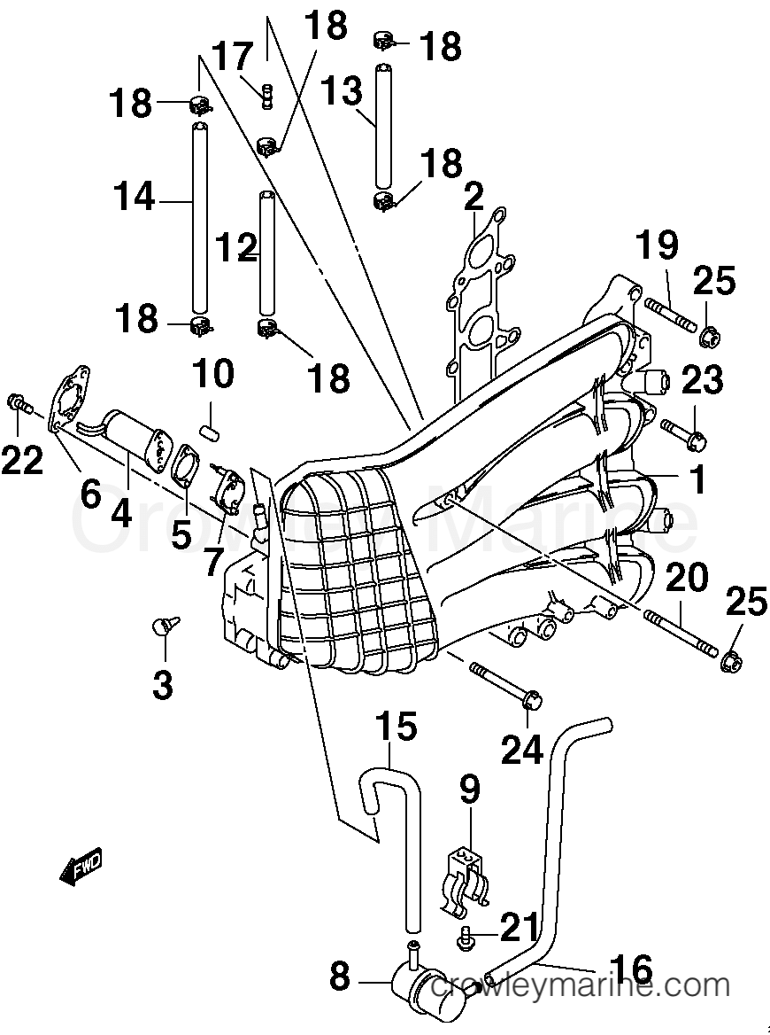 2003 Outboard 60 - J60PL4STC - INTAKE MANIFOLD