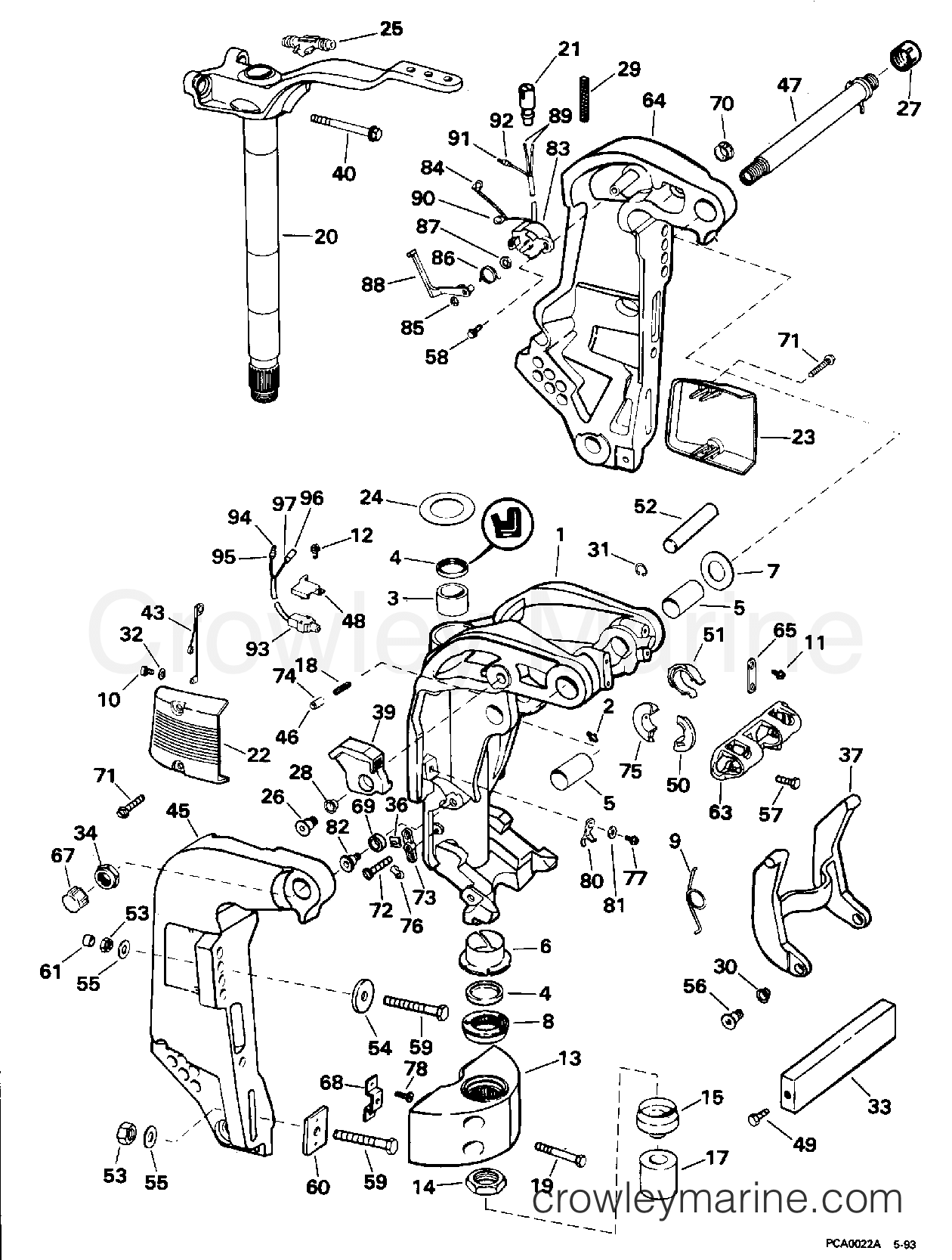 1995 Outboard 150 - J150SLEOM - MIDSECTION