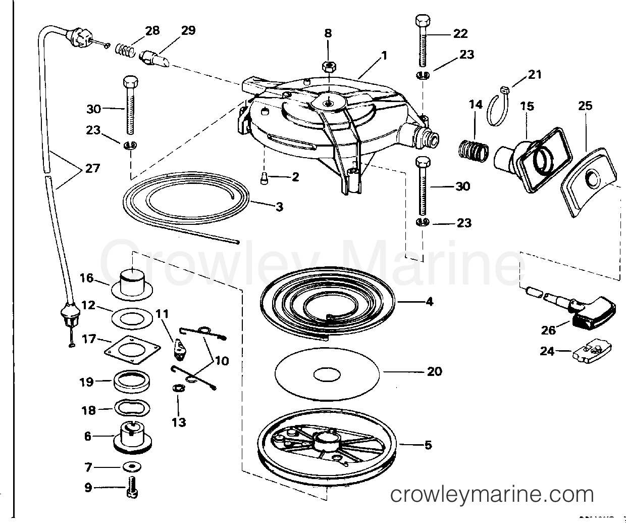 1996 Outboard 30 - J30REDE - REWIND STARTER