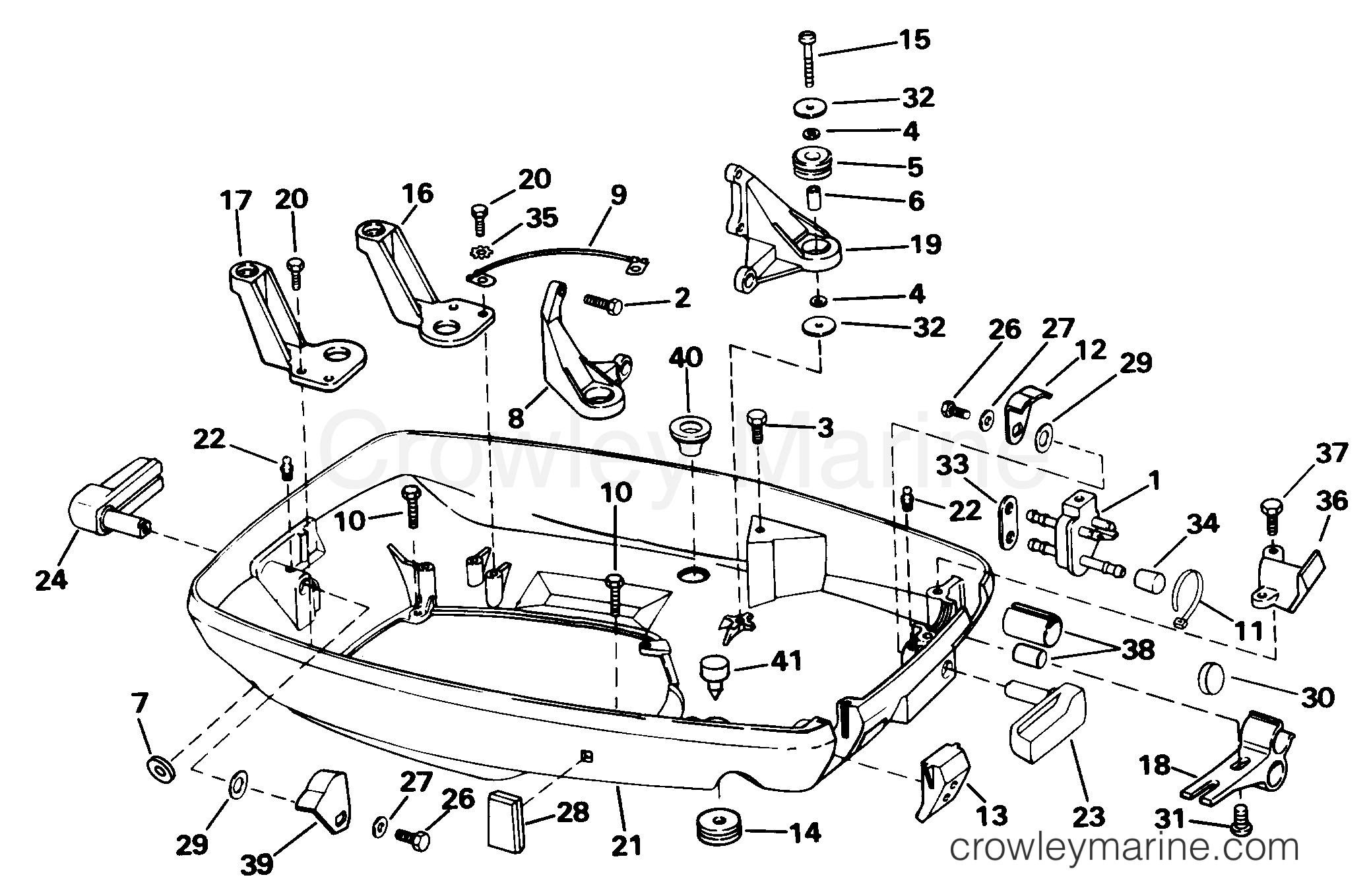 1998 Outboard 70 - J70TLECB - LOWER ENGINE COVER