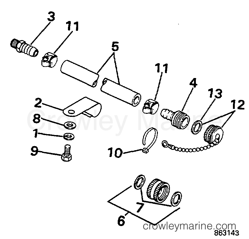 1997 Rigging OMC Stern Drive - All Models - ENGINE FLUSHING KIT - 4-CYLINDER MODELS