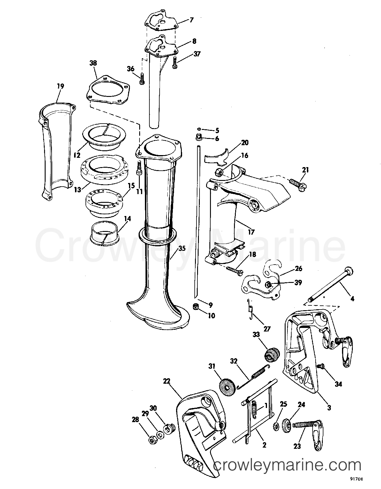 1969 Outboard 4 - 4902B - LOWER UNIT GROUP-RIGID MODELS