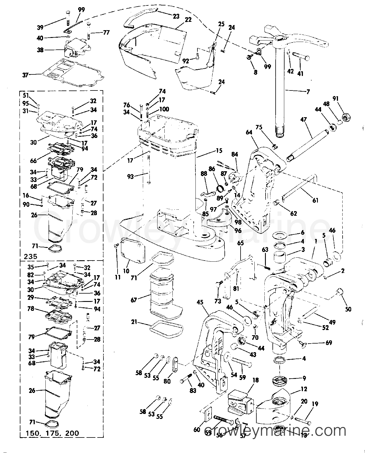 1982 Outboard 175 - J175TXCNB - EXHAUST HOUSING
