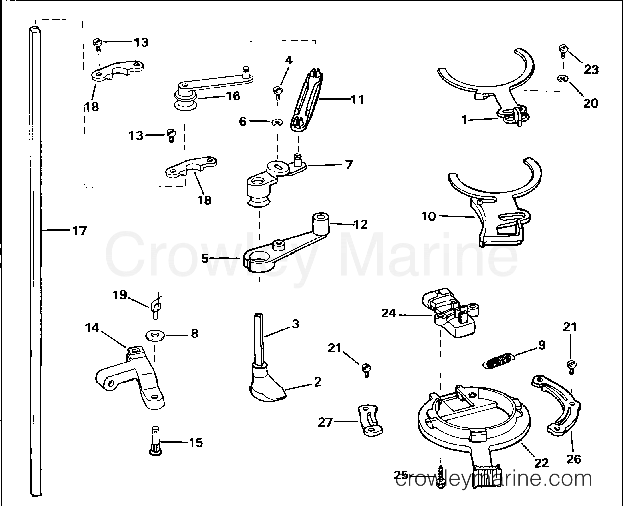 1994 Evinrude Outboards 150 - E150WTLERC THROTTLE LINKAGE section