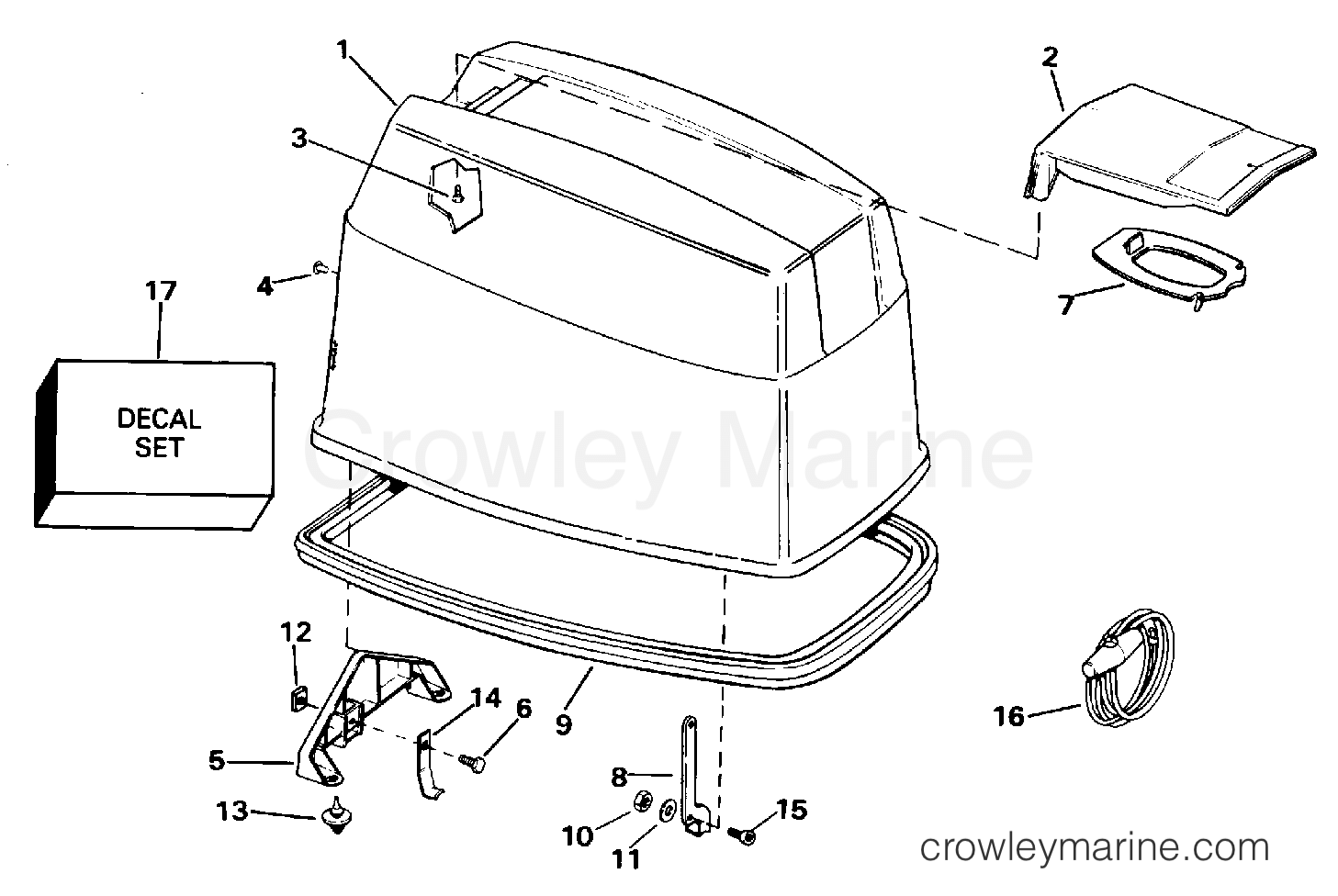 1995 Outboard 65 - J65WMLEOC - ENGINE COVER