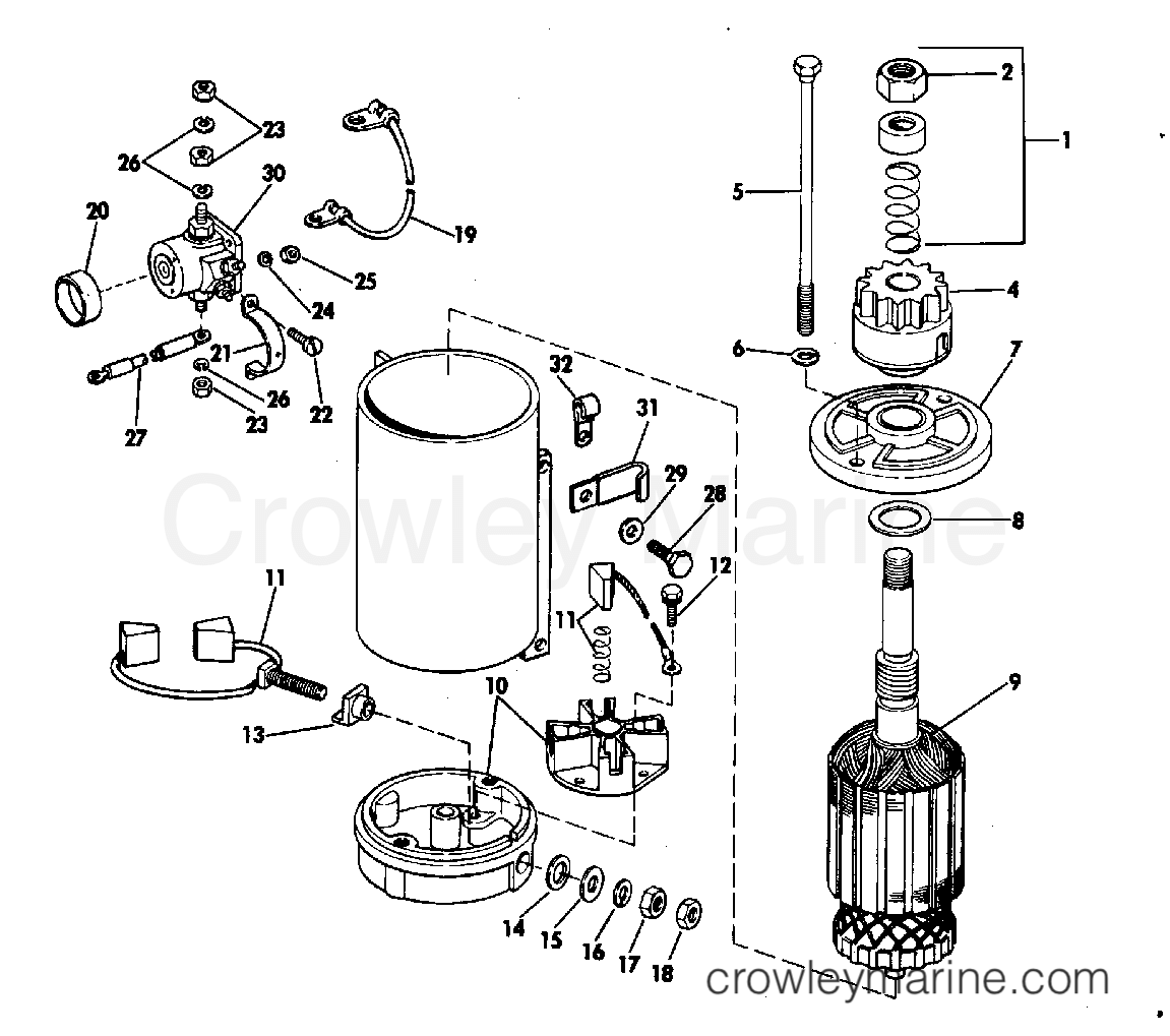 1983 Evinrude Outboards 200 - E200TRXCTD - ELECTRIC STARTER & SOLENOID AMERICAN BOSCH 08142-23-M030SM section