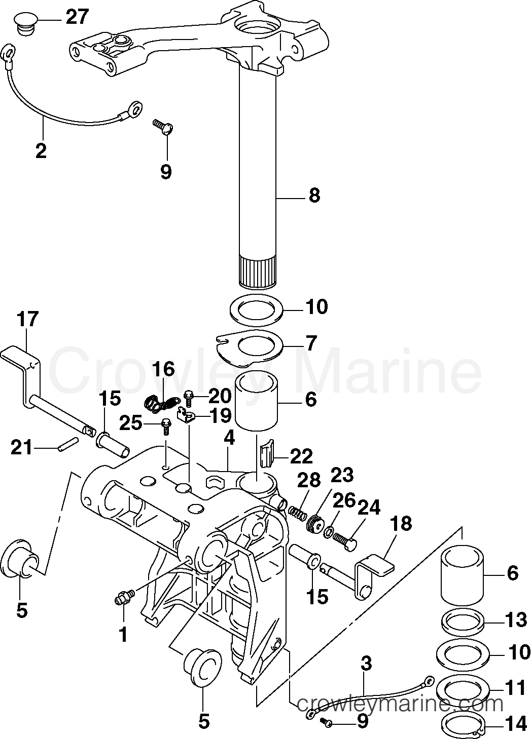 2002 Outboard 40 - J40PL4SNF - SWIVEL BRACKET